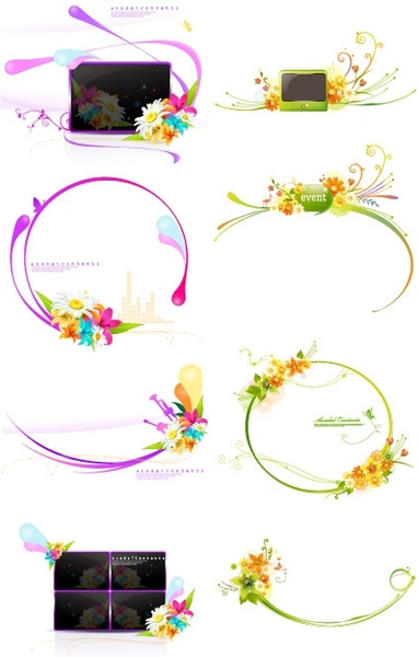 装飾花のパターン ベクターのファッション無料ベクター 13.26 MB