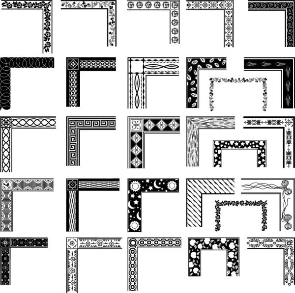 黒と白のパターン フレーム コーナー 03 ベクター無料ベクター 775 67 Kb 無料素材イラスト ベクターのフリーデザイナー