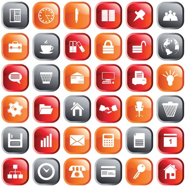 正方形のコーナー オフィス アイコン ベクター無料ベクター 286.93 KB