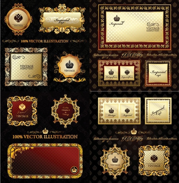 欧州の高級なラベルと国境ベクター無料ベクター 6.26 メガバイト