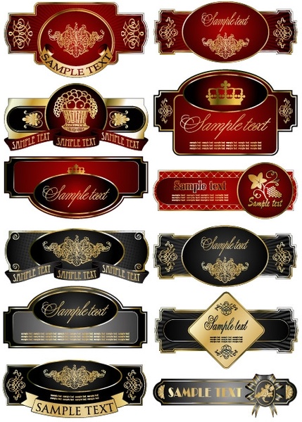 ヨーロッパの装飾的なラベル ベクター グラフィック無料ベクター 2.27 MB