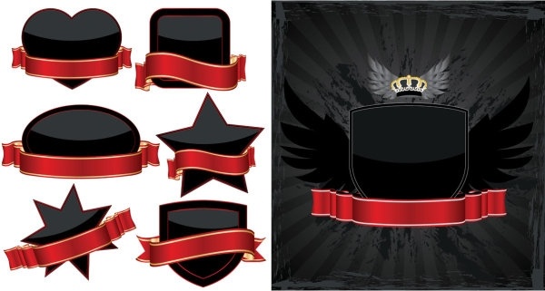 黒のシンプルなラベル ベクター無料ベクター 1.75 MB