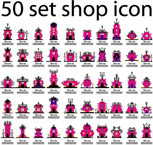 50 種類のストア アイコン ベクター無料ベクター 5.83 MB