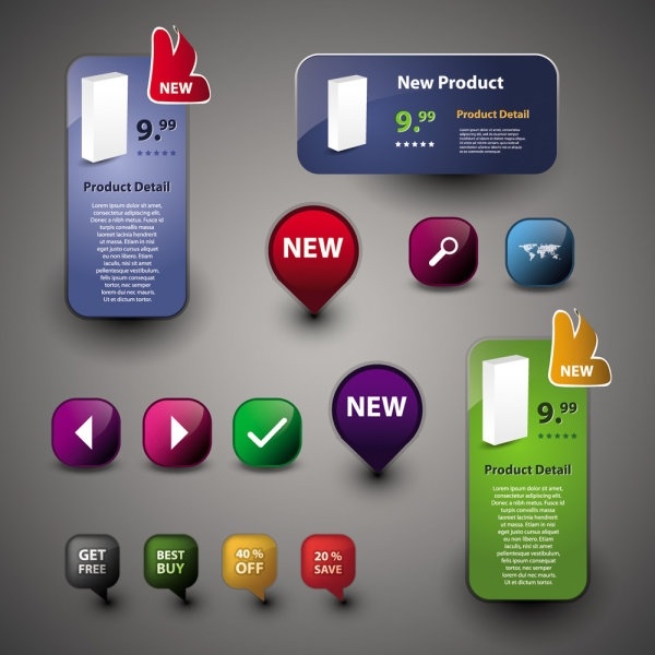 美しいアイコン ボタン 01 ベクター無料ベクター 2.45 MB