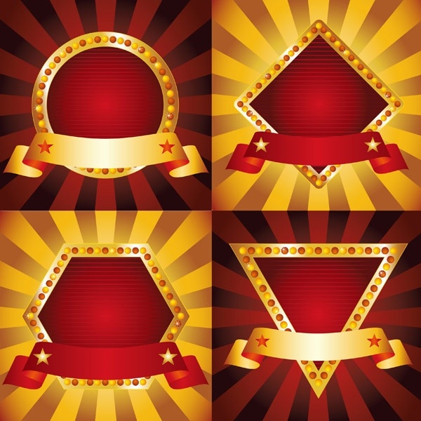 復古リボン形状ベクター無料ベクター 267.96 KB