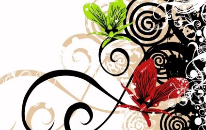 汚れた花ベクターの背景 - 無料ベクターの背景