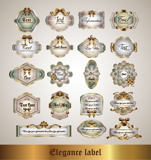 リボン テーマ ベクター ラベルを 1 個のフリー ベクターの 2.60 MB