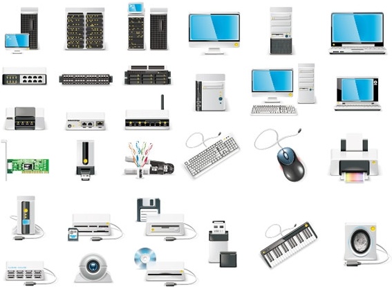 コンピューター機器のアイコン ベクター無料ベクター 1.83 MB
