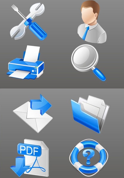 ブルーの実用的なビジネス アイコン ベクター無料ベクター 509.12 KB