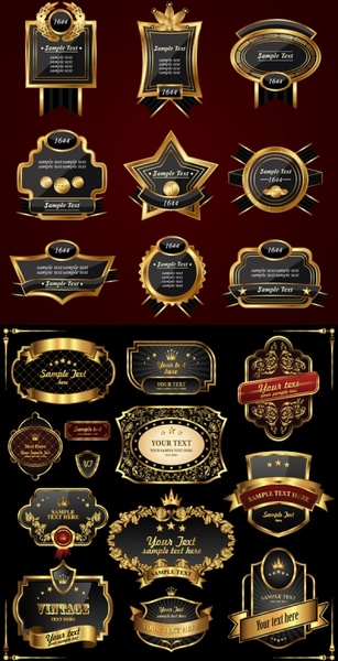 ヨーロッパのゴールド ラベル ベクター無料ベクター 2.12 MB