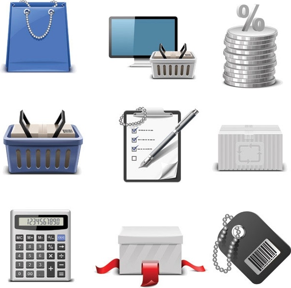 ショッピング テーマ アイコン ベクター無料ベクター 429.07 KB