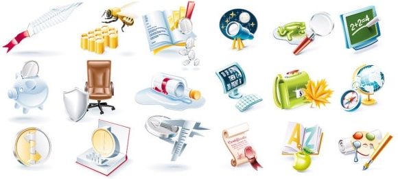 美しい 3 d のアイコン ベクター無料ベクター 2.26 MB