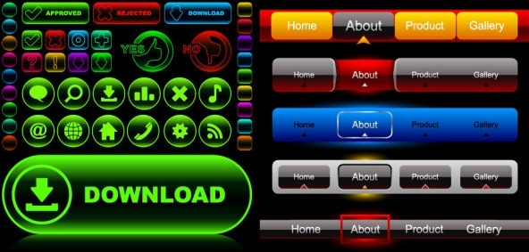 ベクター ナビゲーション バー ボタン無料ベクター 468.89 KB