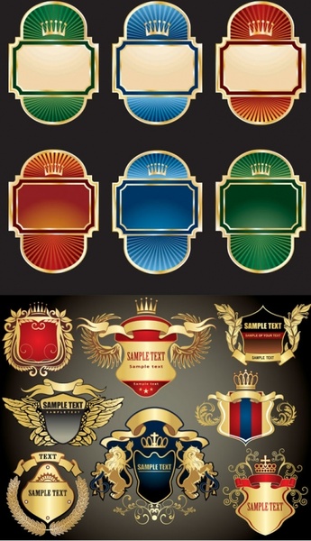ヨーロッパの豪華なラベル ベクター無料ベクター 750.51 KB
