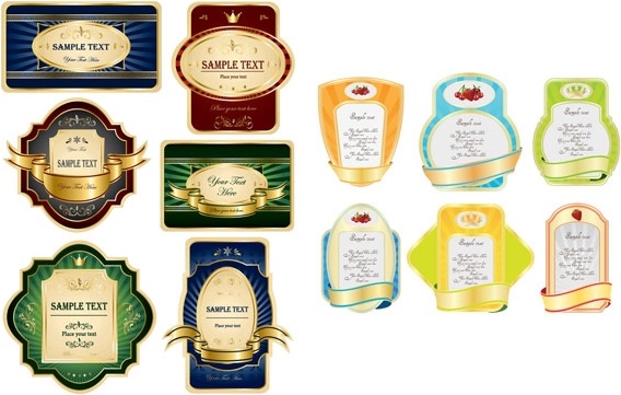 様々 な欧州ラベル ベクター無料ベクター 2.74 MB