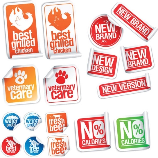 素敵なステッカー ラベル ベクター無料ベクター 6.76 MB