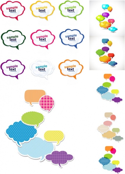 ベクター カラフルなかわいいダイアログ自由ベクター 3.91 MB