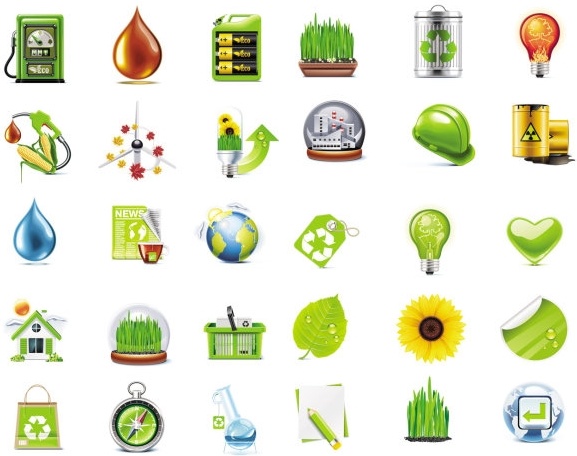 美しい緑色のアイコン ベクター無料ベクター 10.92 MB