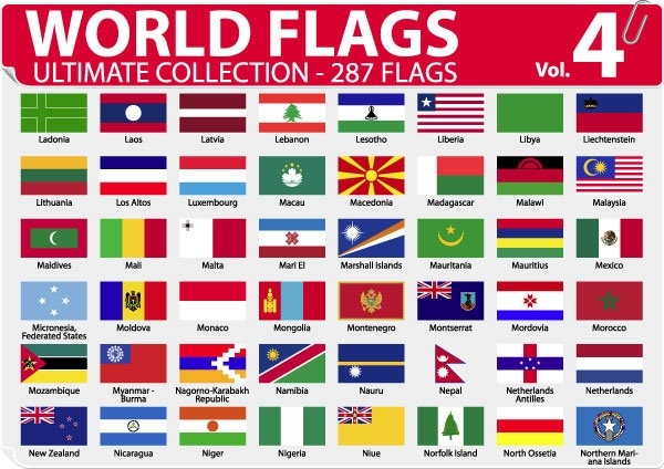 国または地域の旗そして地域の旗ベクター 4 無料ベクター 675.66 KB