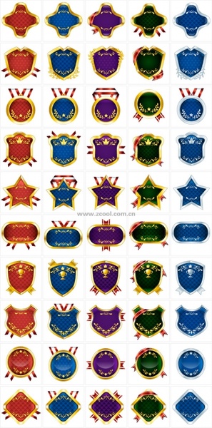 50 メダル リボン ラベル タグ ベクター無料ベクター 2.53 MB