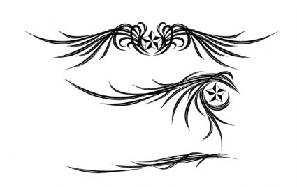 翼およびその他の星飾りベクター - 無料ベクター