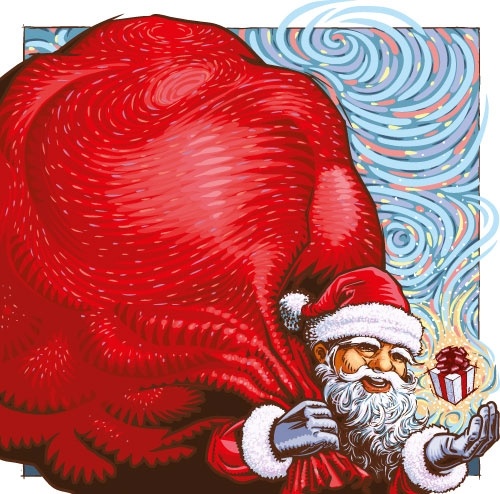 ベクターのサンタ クロースのプレゼント無料ベクター 1.39 MB