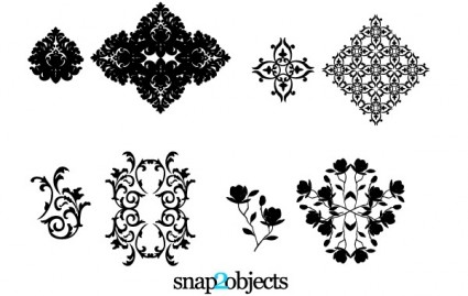 4 ベクター花飾りのベクター花 - 無料ベクター