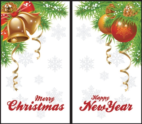 クリスマスの鐘と美しいハンギング ボール ベクター無料ベクターの 9.11 MB