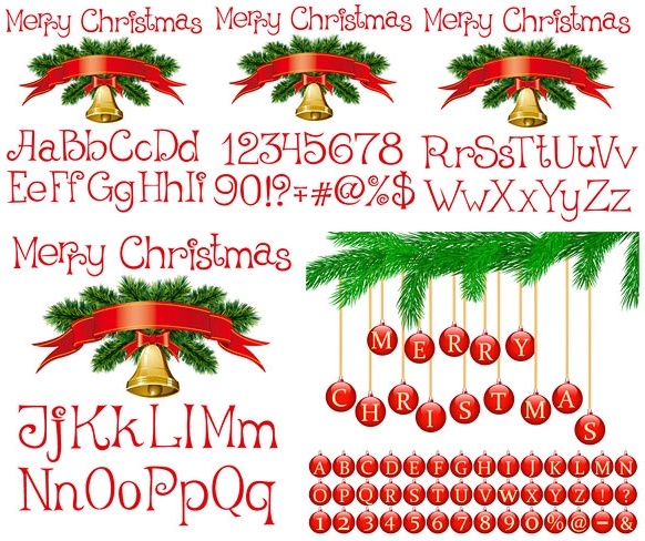 ベクター クリスマス英数字 6.17 MB を無料ベクター