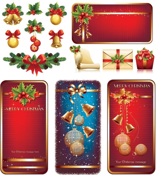 高品質クリスマス要素ベクター無料ベクター 11.62 MB