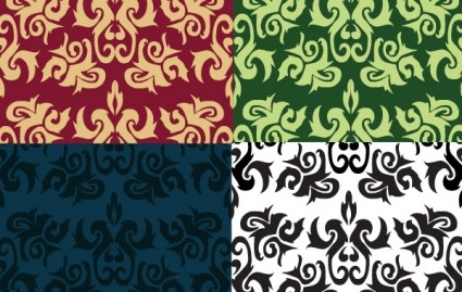 無料のベクター - 帝国葉パターン ベクター パターン