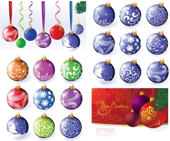 ベクター クリスマス ボールぶら下げ無料ベクター 3.18 MB