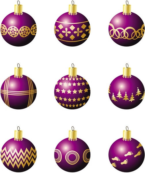 美しいクリスマス ボール ベクター無料ベクター 728.33 KB