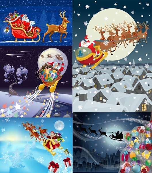 ベクターのサンタ クロースのプレゼント無料ベクター 12.15 MB