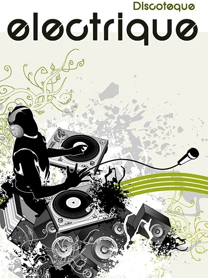 Dj の音楽とファッション パターン ベクター要素無料ベクター 802.61 KB