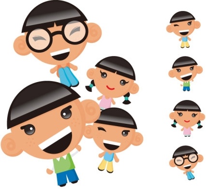 子供の文字ベクター無料ベクターの 1.07 MB