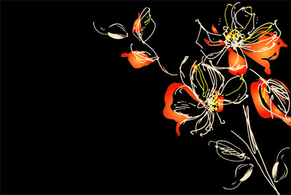 花の抽象的な線