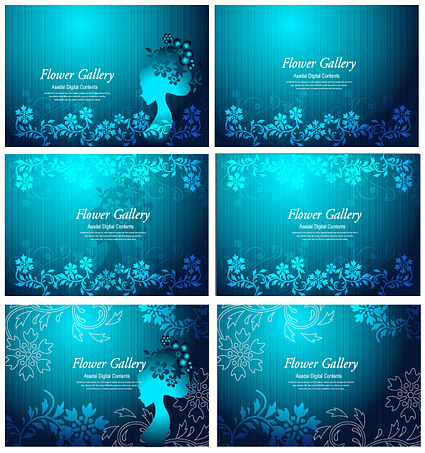 花と美しさベクター材料 3