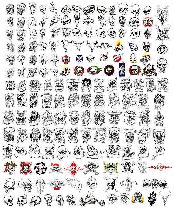 さまざまなモデリング材料ベクターのスケルトン