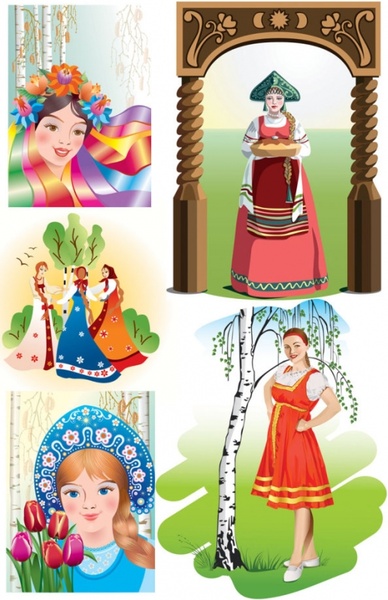 ロシア国立女の子ベクター無料ベクター 2.95 MB