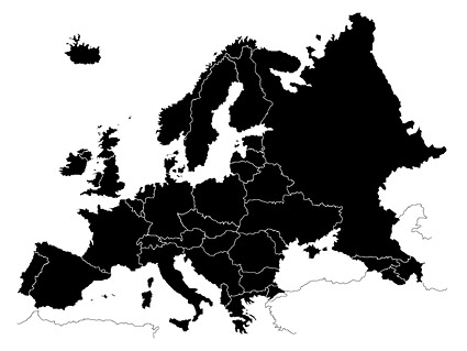 ヨーロッパの地図のシルエットのベクター素材 無料素材イラスト ベクターのフリーデザイナー