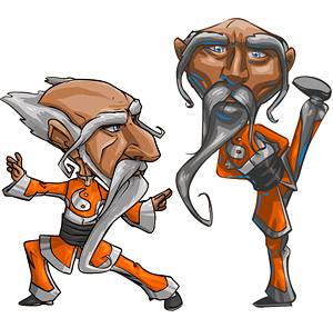 カンフー高齢者の漫画のスタイル