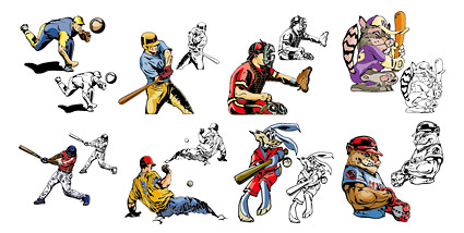 コミック スタイルの野球