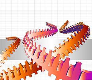 クールな三次元ベクター線素材