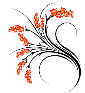 ファッションの花のベクター材料