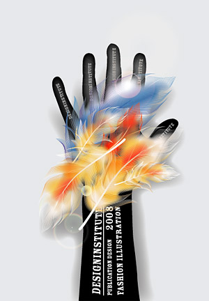 クールな色ベクター材料羽