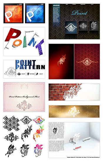 実用的なトレンド パターン ベクター材料 3