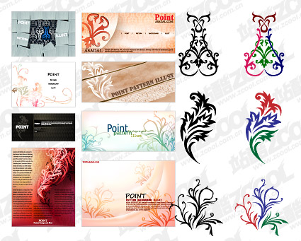 実用的なトレンド パターン ベクター材料-5