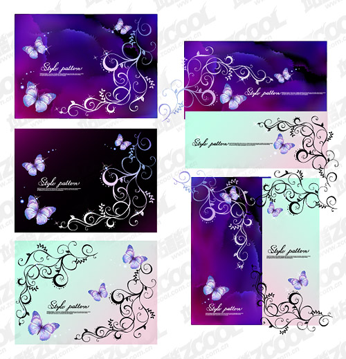 紫蝶の夢の背景とパターン 無料素材イラスト ベクターのフリーデザイナー