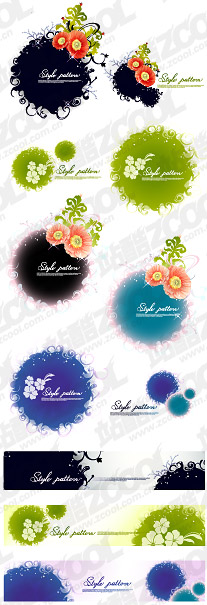 インクの花パターンの前に